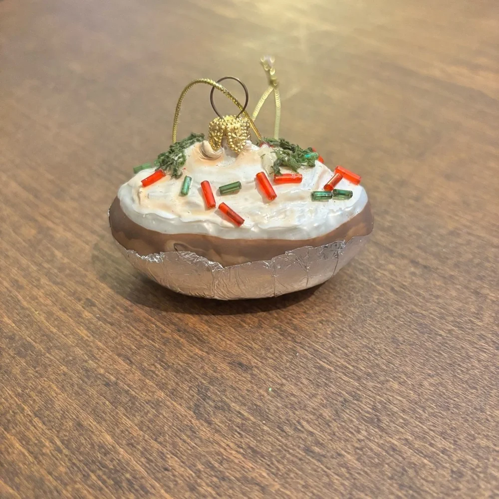 Sur La Table Baked Potato Glass Ornament (RARE ornament)